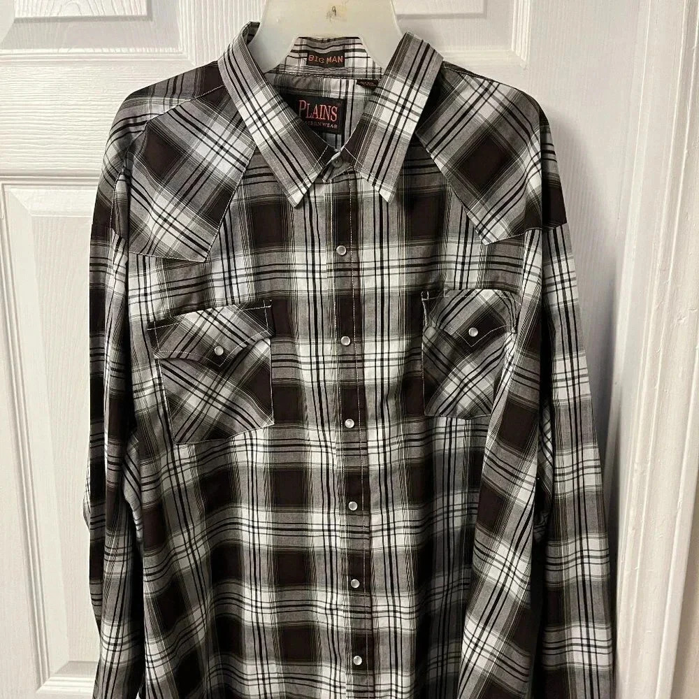 Men’s Plains Western Wear Button Down Shirt Size 3X